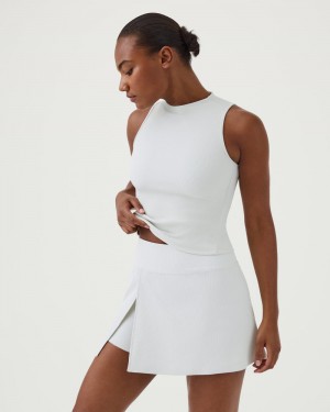 Spanx Contour Rib Mock Neck Atlet Kadın Açık Gri | HWZIED432
