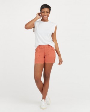 Spanx Stretch Twill, 4" Şort Kadın Turuncu | RUZBXE103