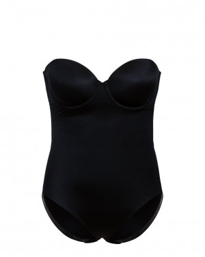 Spanx Suit Your Fancy Strapless Cupped Panty Bodysuit Kadın Siyah | JSTEKY058