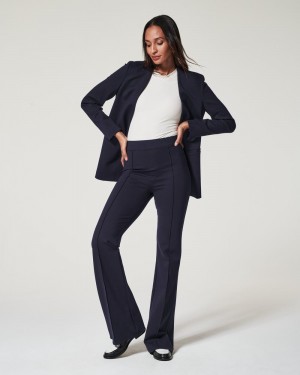 Spanx The Perfect Pant, Hi-Rise Flare in Houndstooth Jacquard Pantolon Kadın Lacivert | OSLTCB590