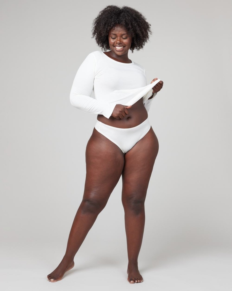 Spanx Ahhh-llelujah® Pima Pamuklu ‘Fit to You’ Tanga Kadın Beyaz | UNYIHQ142