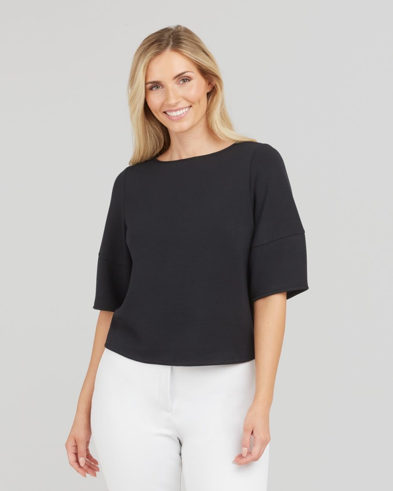 Spanx AirEssentials Puff Sleeve ‘At-the-Hip’ Üstler Kadın Siyah | ZDMOUX598