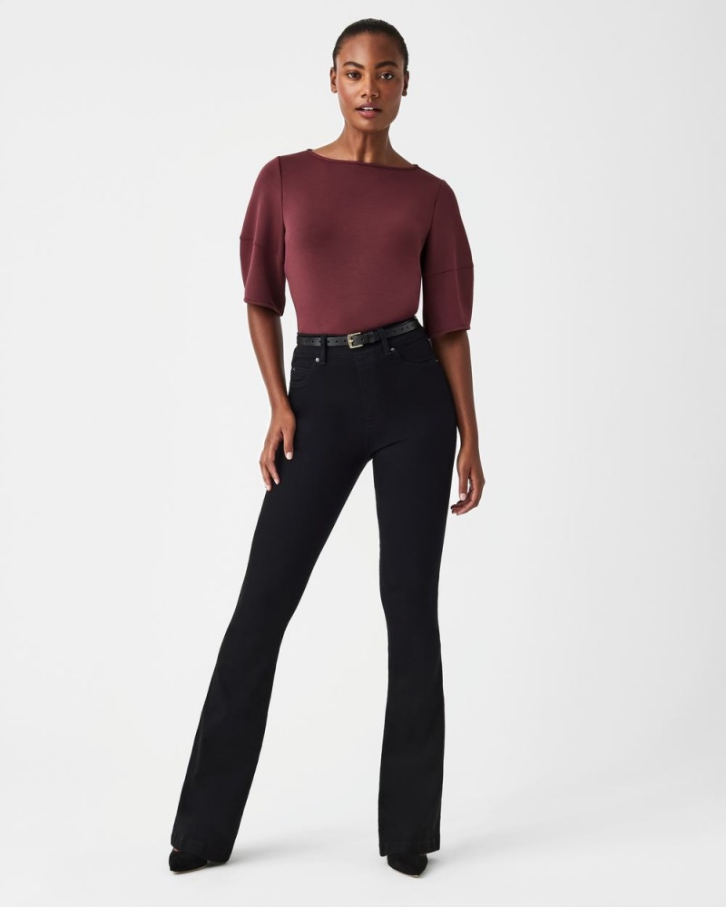 Spanx AirEssentials Puff Sleeve ‘At-the-Hip’ Üstler Kadın Kahverengi | GQARBI357