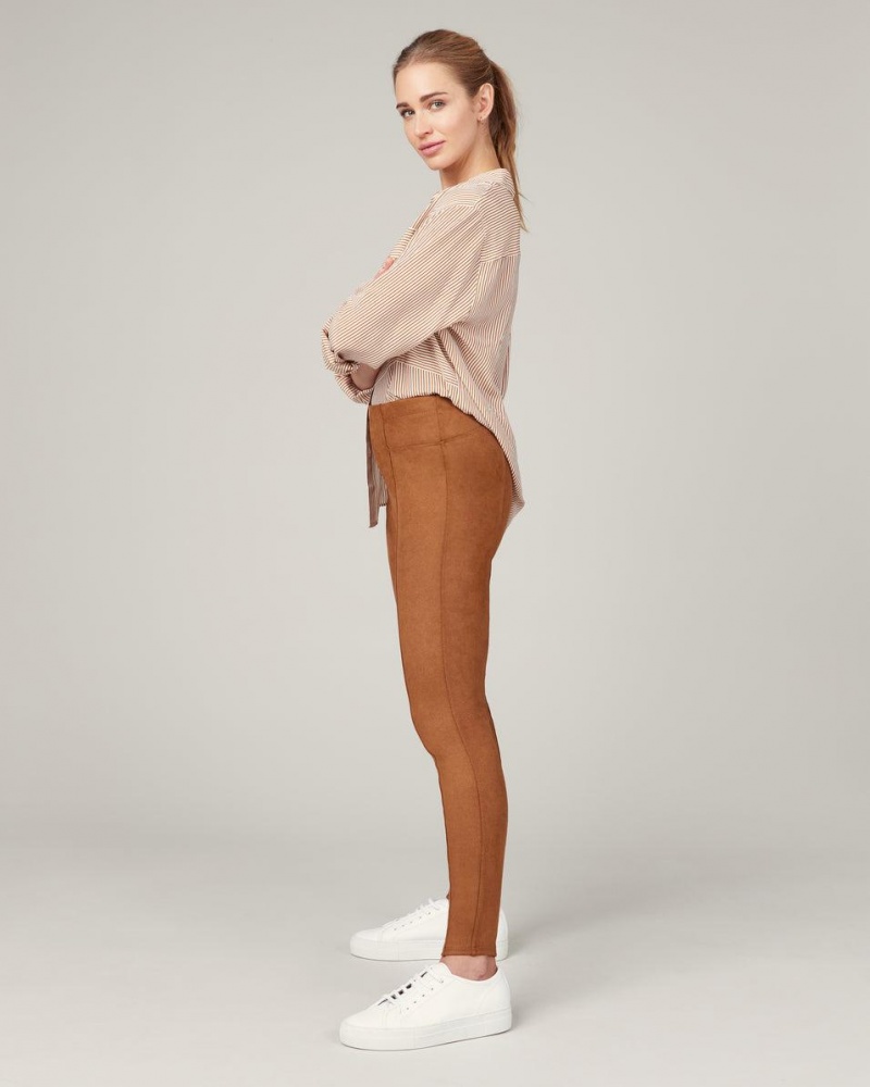 Spanx Faux Süet Tayt Kadın Kahverengi | QIOCFS803