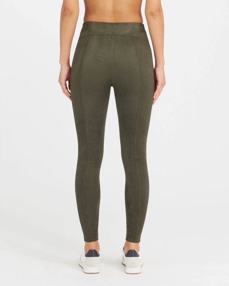 Spanx Faux Süet Tayt Kadın Zeytin Yeşili | YCUVXG275