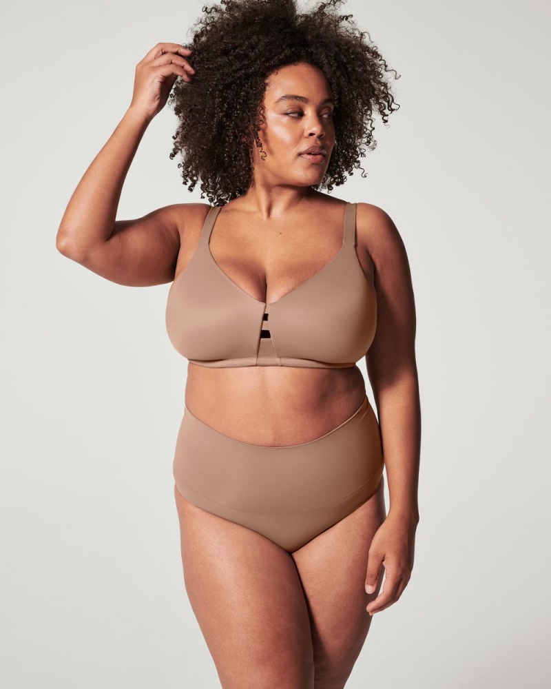 Spanx Low Profile Wireless Minimizer Sütyen Kadın Cafe Au Lait | OGWSJQ087