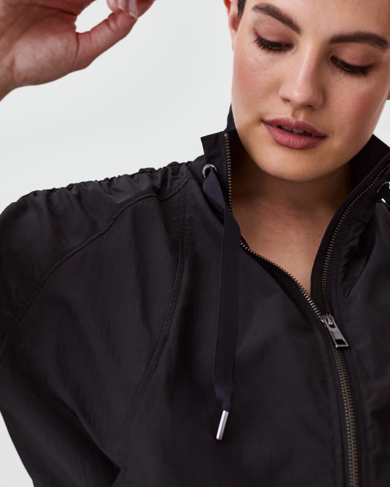 Spanx Organza Windbreaker Üstler Kadın Siyah | ZPUTYS210