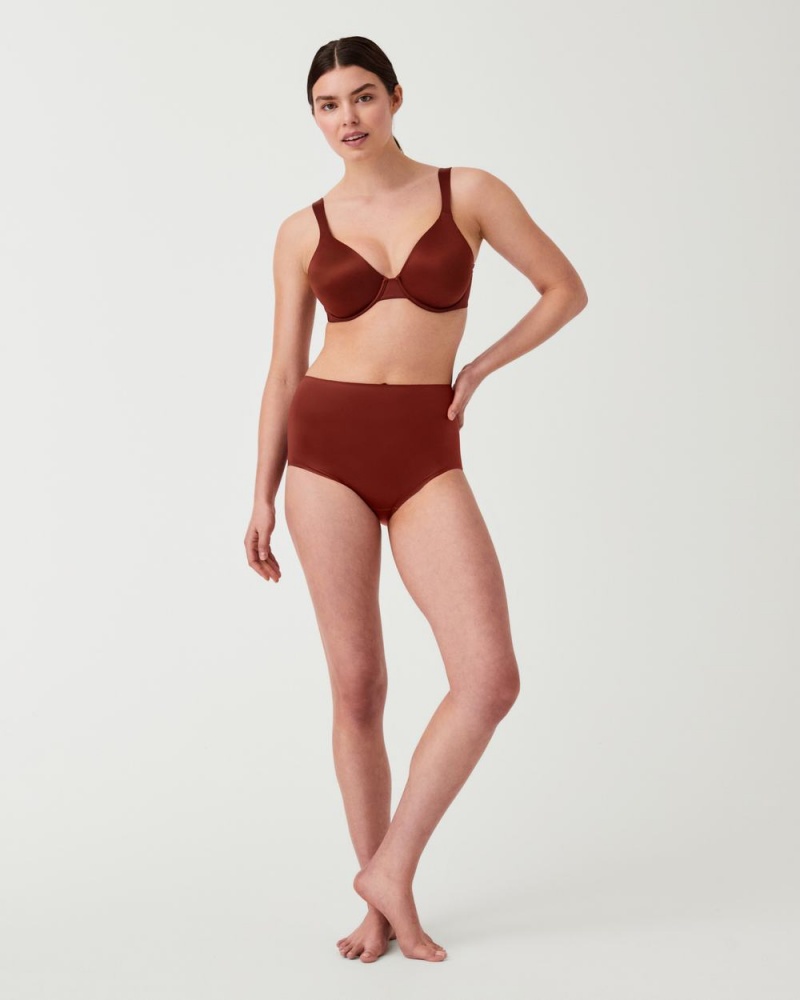 Spanx Shaping Satin Unlined Full Coverage Sütyen Kadın Kırmızı | IWXPVL691