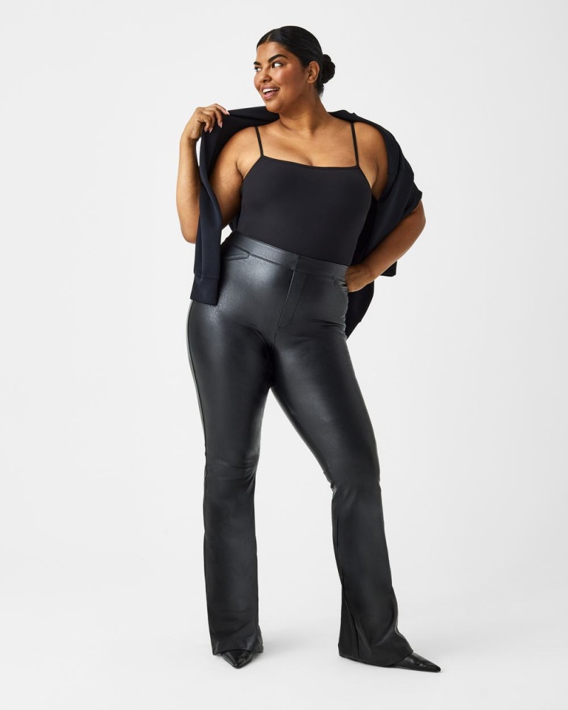 Spanx Suit Yourself Nervürlü Cami Bodysuit Kadın Siyah | GWDNQY459