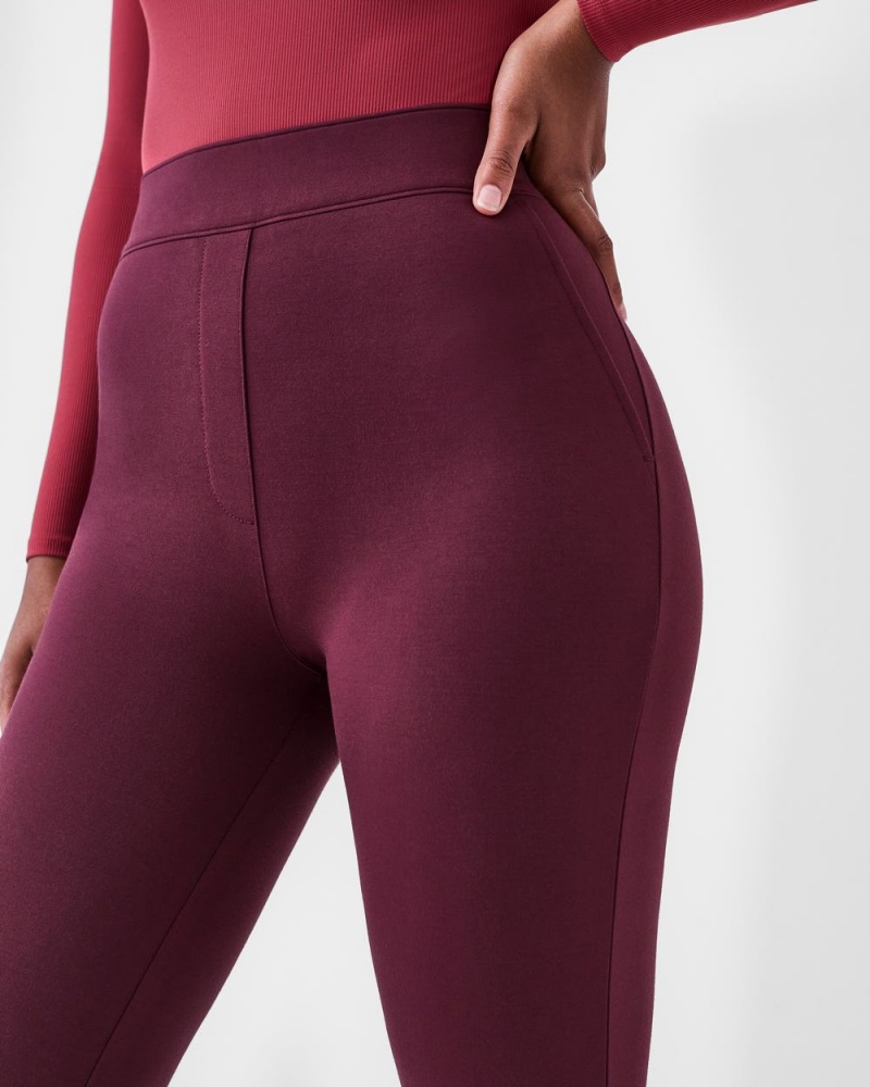 Spanx The Perfect Pant, Kick Flare in Orange Pop Plaid Jacquard Pantolon Kadın Küpe Çiçeği | XMHWVQ639