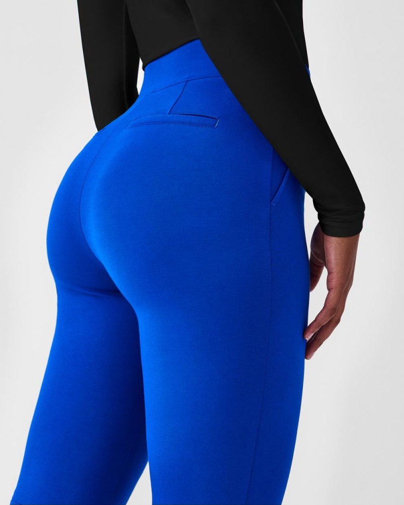 Spanx The Perfect Pant, Kick Flare in Orange Pop Plaid Jacquard Pantolon Kadın Mavi | RCHZOU618