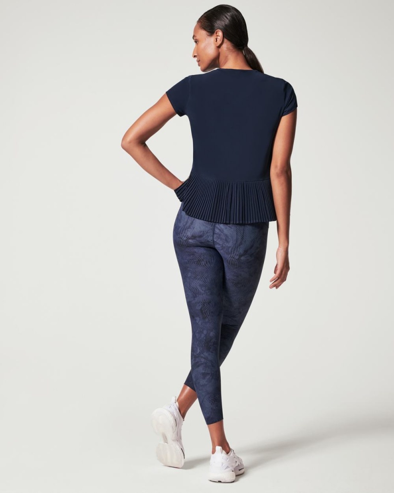 Spanx Yes, Pleats! Tişört Kadın Lacivert | FLYRNX017