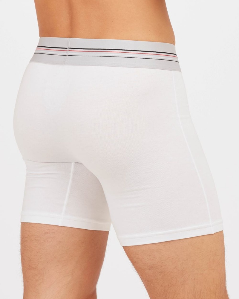 Spanx Zero Sculpt Pamuklu Modal Boksör Külot Erkek Beyaz | ZJKHSQ091
