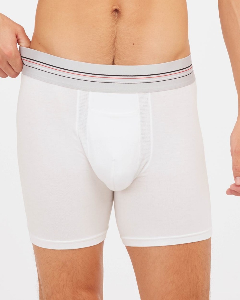 Spanx Zero Sculpt Pamuklu Modal Boksör Külot Erkek Beyaz | ZJKHSQ091